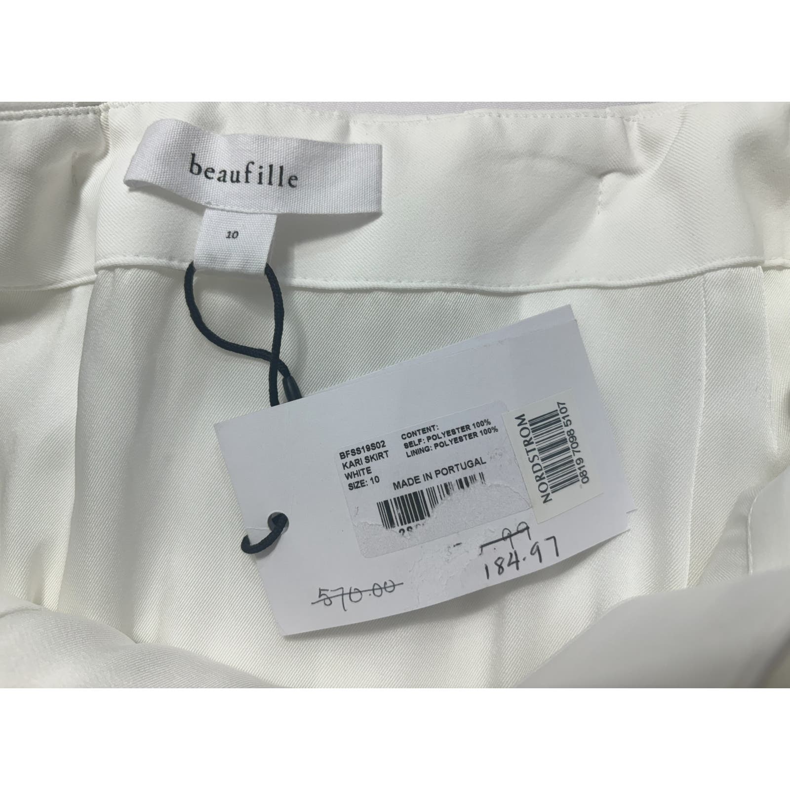 Beaufille Nwt Kari Wrap Skirt With Pleats White Size 10 Msrp $570 — image 6 of 6